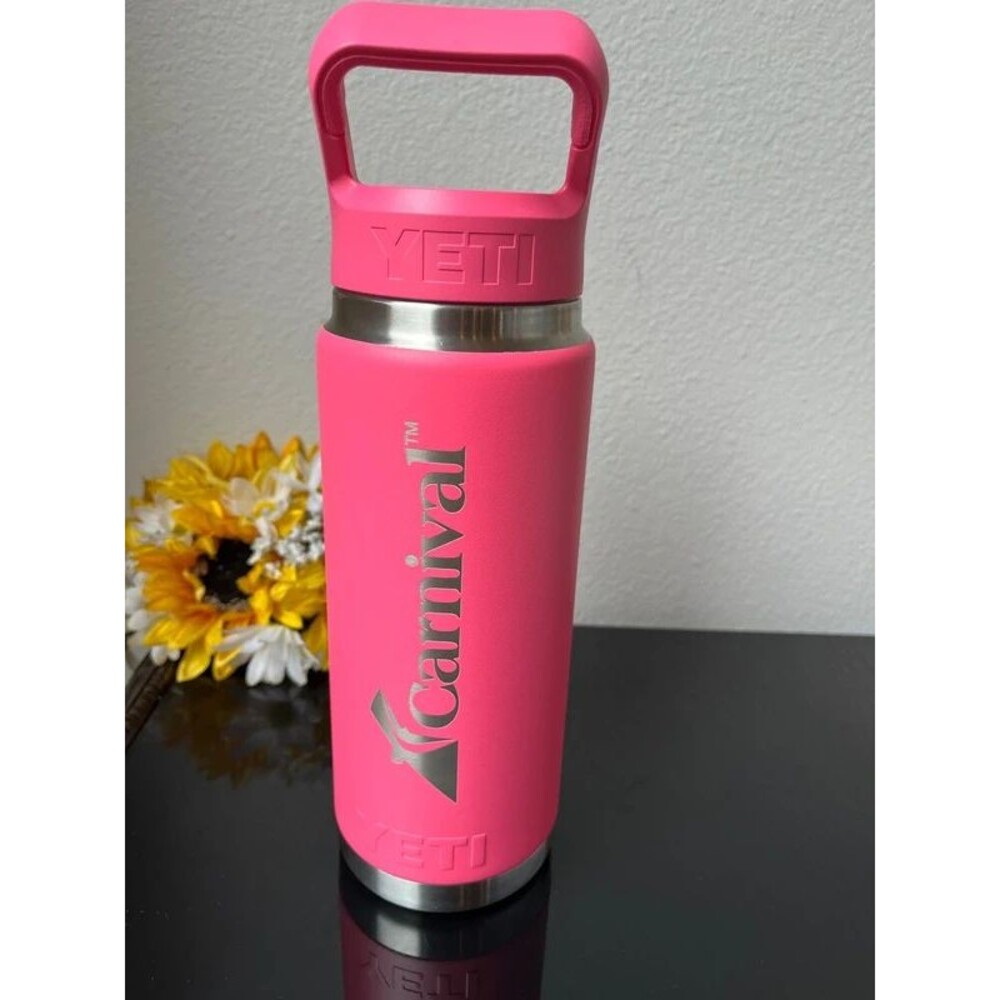 New YETI Rambler 26oz Bottle Carnival Cruise Pink